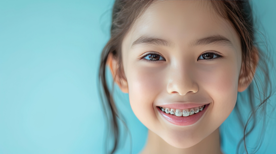 小児矯正の治療をしている子ども