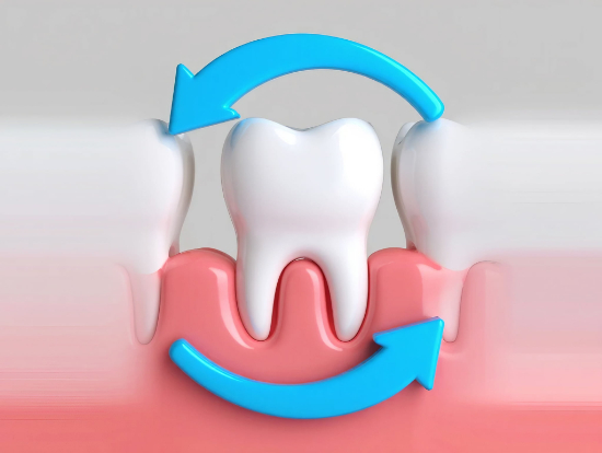 矯正後の歯が後戻りするイメージ
