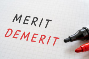 merit demeritと書かれたノート